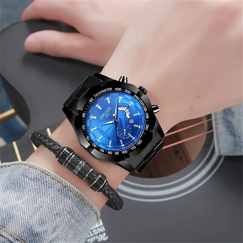 Men's Wristwatch New Classic Durable Trend Student Versatile Fashion Waterproof Luminous Handsome High-end Cool Handsome Men's Watch,Temu
