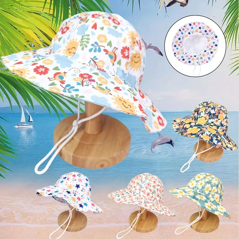 Girl Printed Floral Bucket Hat Sun Hat Outdoor Activity - Temu