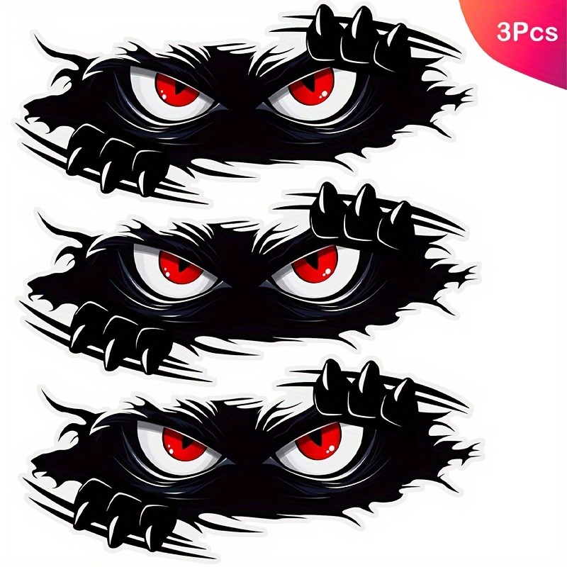 Eyeball Stickers ANGRY Decals 1 set pick a size width for each