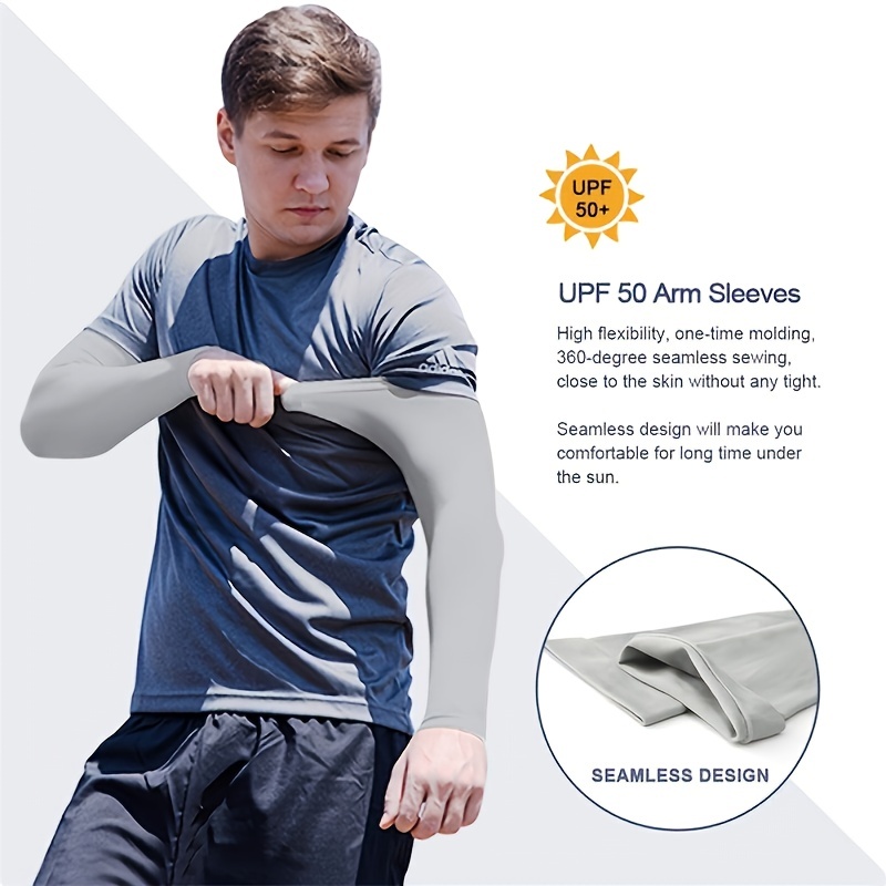 Sun Protection Arm Sleeves Men Women Cooling Moisture - Temu