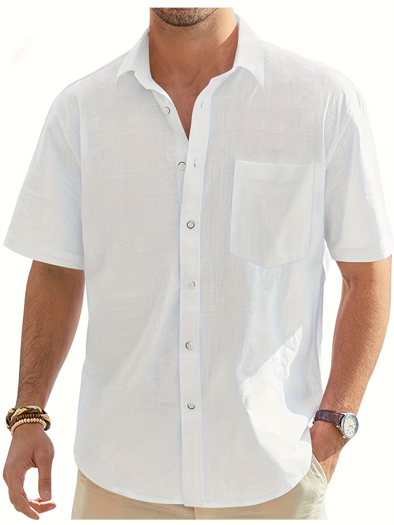 Camisas para hombre blancas manga online corta