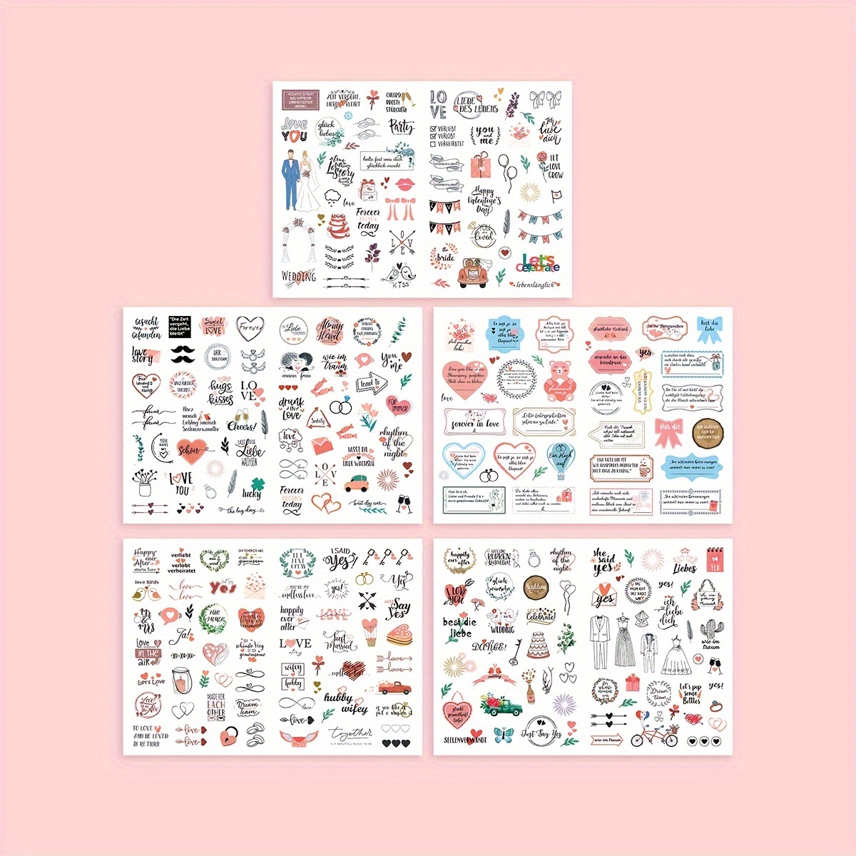 10 Sheets of Wedding Scrapbook Stickers, Waterproof Wedding Planning  Stickers Wedding Shower Scrapbook Stickers Bridal Shower Stickers for  Wedding