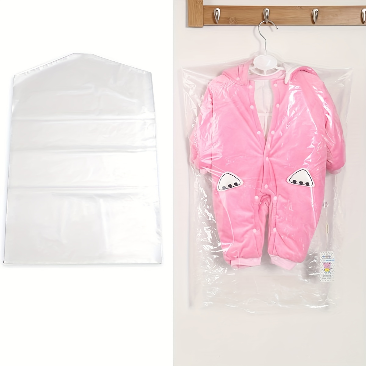 Clear/White Short Garment Storage Bag