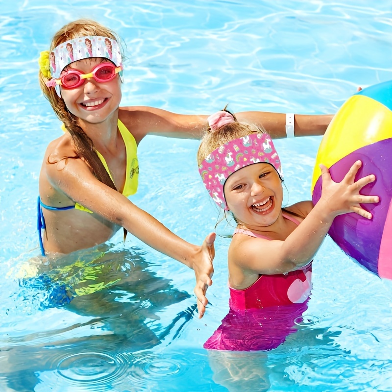 Gorros de natación para niñas (de 6 a 12 años), gorro de natación de  silicona impermeable duradero para cabello largo con gafas de natación,  tapón
