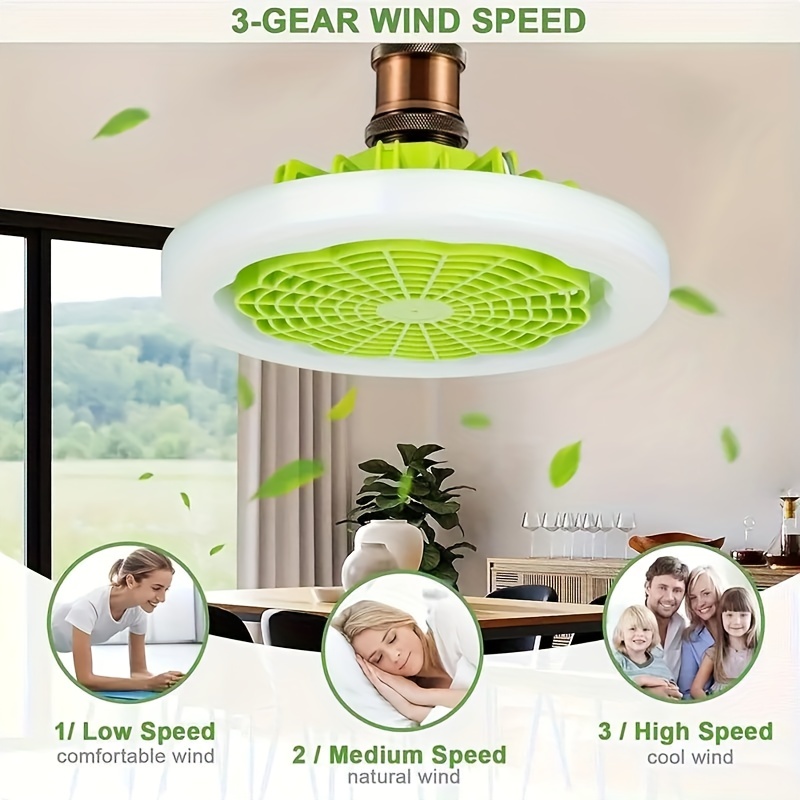 1pc ceiling fan with light modern 18 inch remote control closed low low low ceiling fan with light 3 speed led dimming 3 colors 8 invisible leafless fan lights for bedroom office details 5