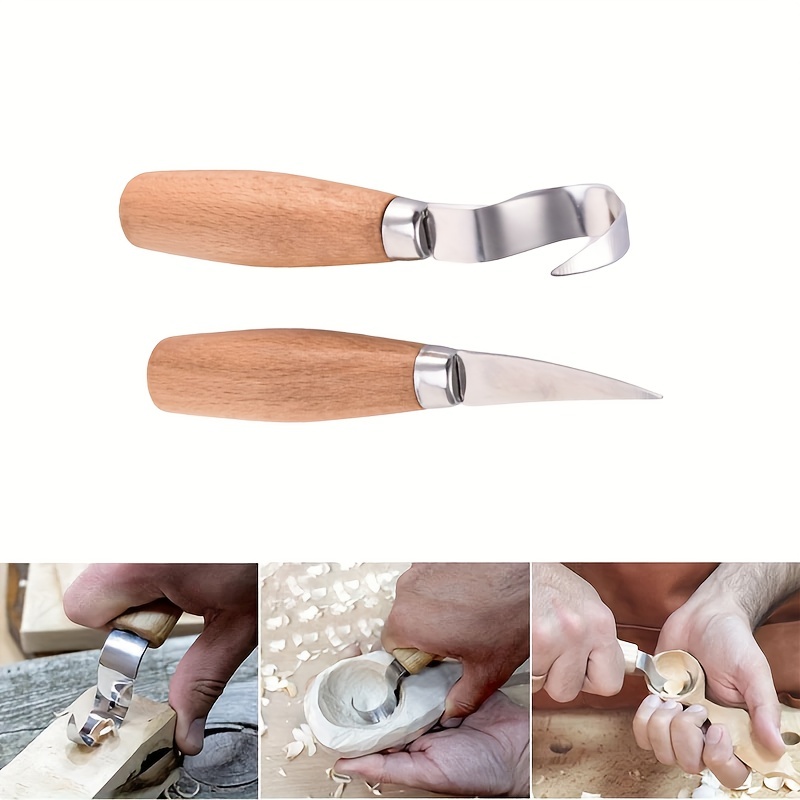 Spoon Carving Tool Set 3 Pcs. Wood Carving Tools. Crook Knife. Hook Tools.  Handmade Bent Chisel. Spoon Carving Tools. Kuksa Carving Knife. 
