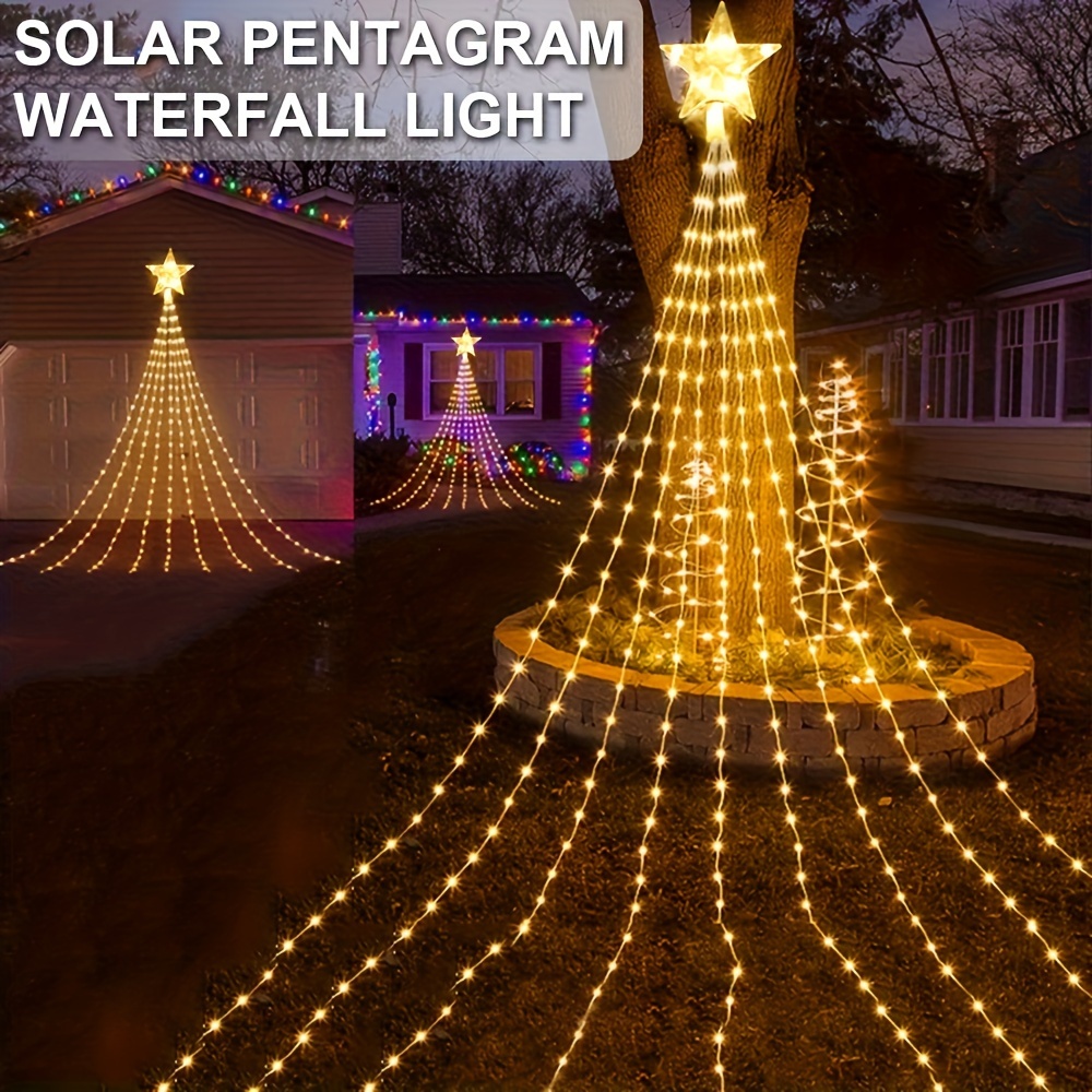 Solar Star Light Strings With Remote Control Christmas - Temu