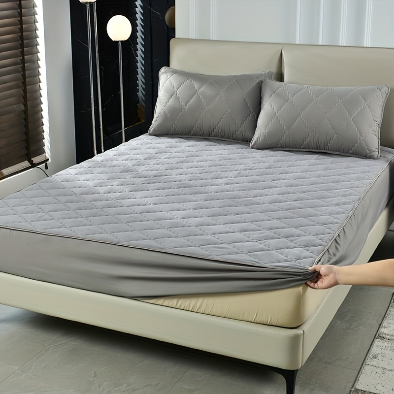 Protector de colchón grueso impermeable, sábanas ajustables