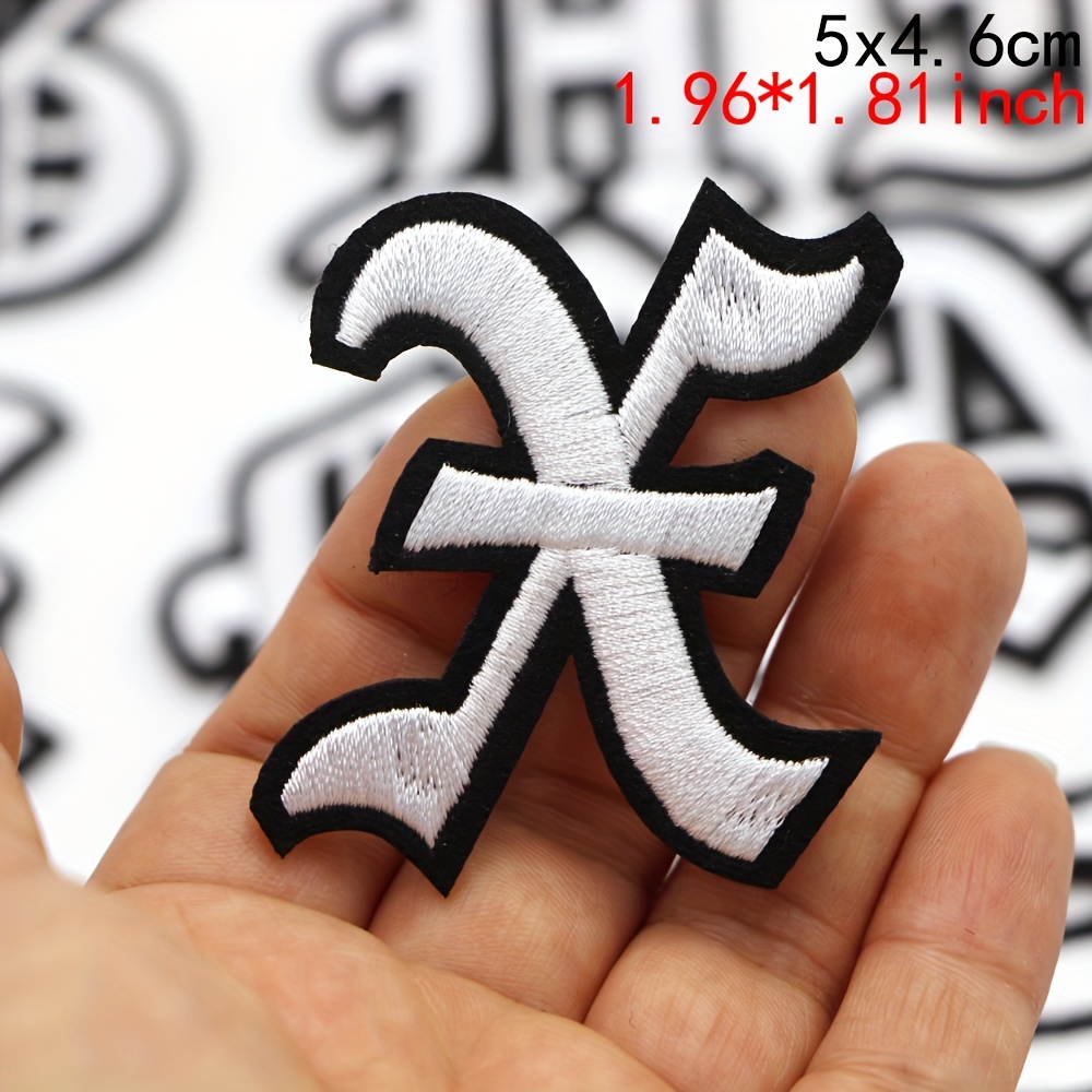 Gothic Iron On Letters for Clothing - A-Z - 26 Varsity Letter