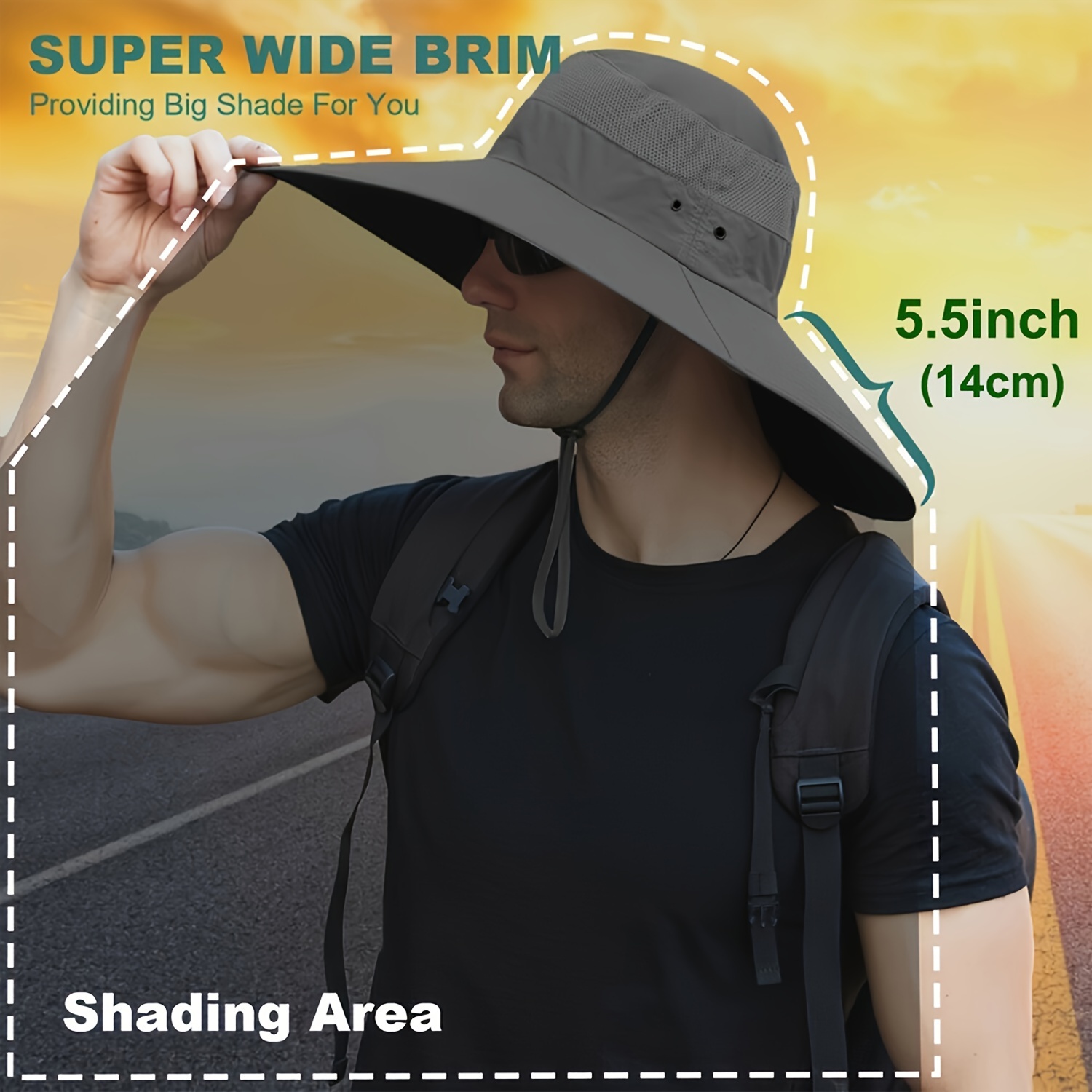 Super Wide Brim Bucket Hat UPF50+ Waterproof Sun Hat for Fishing Hiking  Camping 