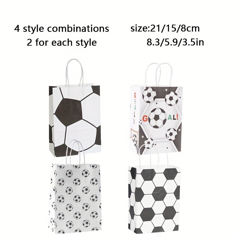 TEMU 8pcs/16pcs/24pcs Sacs en à Thème Football pour Emballage de Cadeaux de Fête Sportive, Sacs à Main pour Anniversaire, Sacs à Bonbons