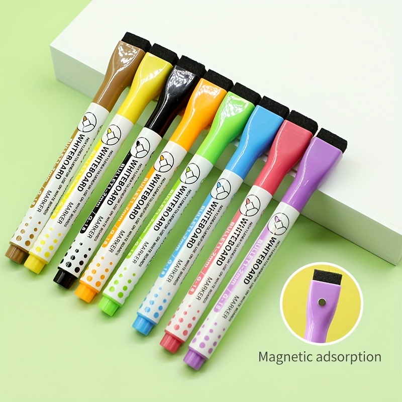 8pcs Chalk Markers, Extra Fine Tip Liquid Chalk Pens, Dry Erase Marker Pens  For Blackboard, Chalkboards, Windows, Glass, Cars, Signs, Contact Paper,  Stickers, Whiteboards, Plastic, Metal