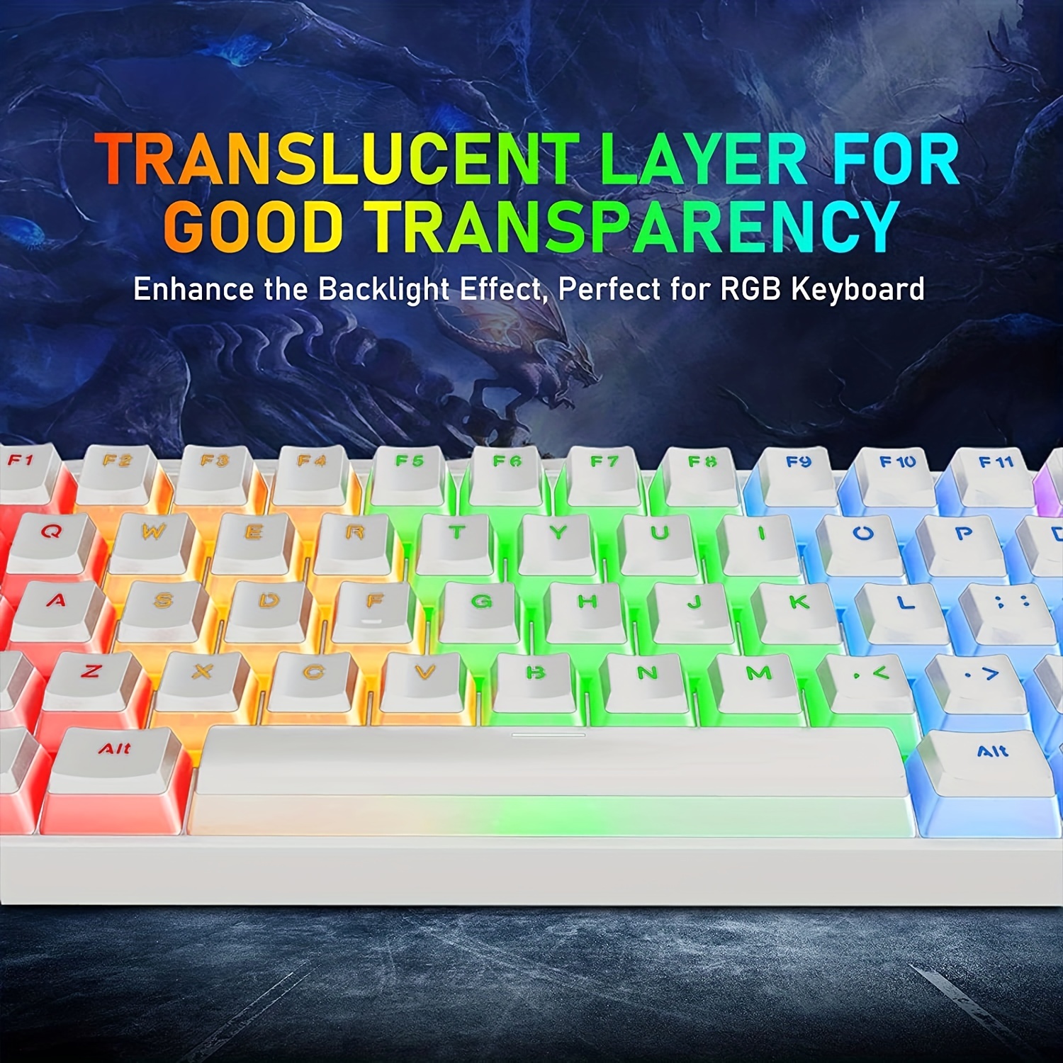 Pudding Rgb Translucent Pbt Keycaps 129 Keys Oem Profile - Temu