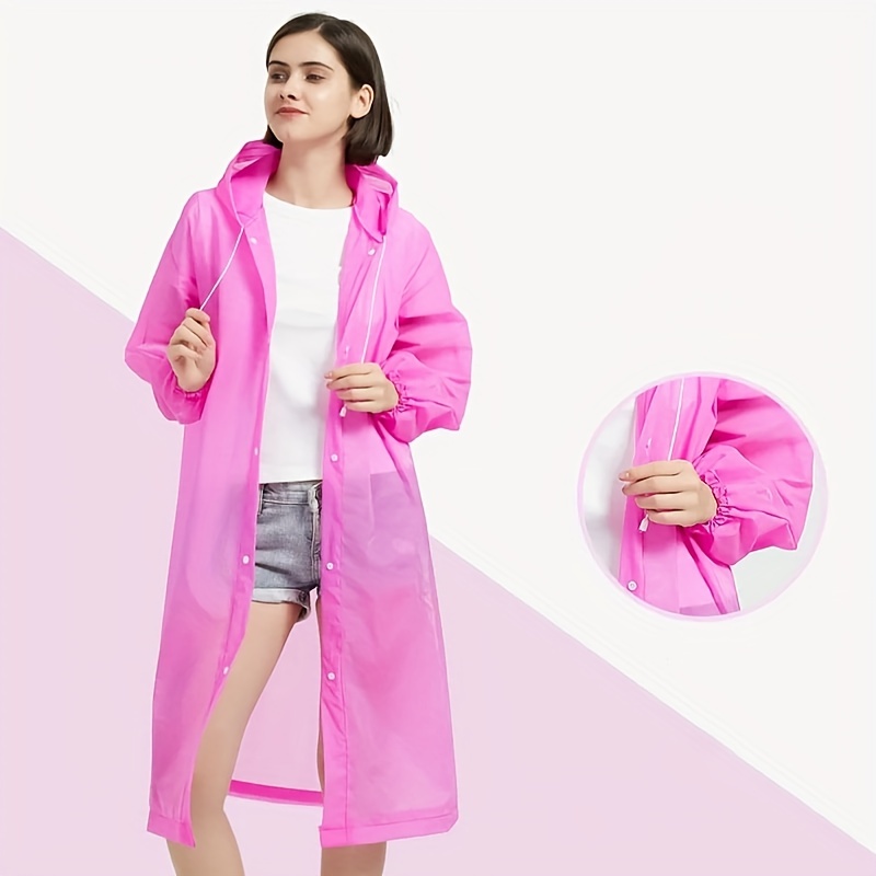 thicken reusable rain pancho unisex waterproof outdoor rainwear hooded coat for outdoor traveling hiking details 3
