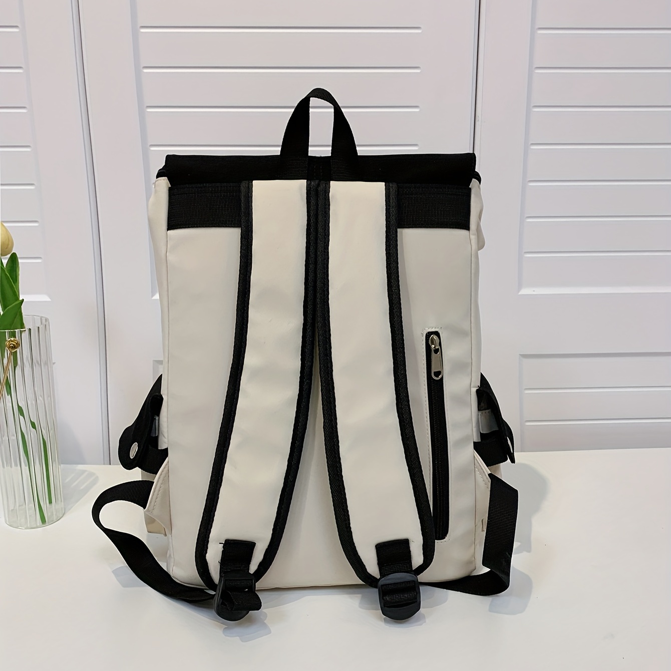 Casual Colorblock Backpack School Flap Daypack All Match Book Bag