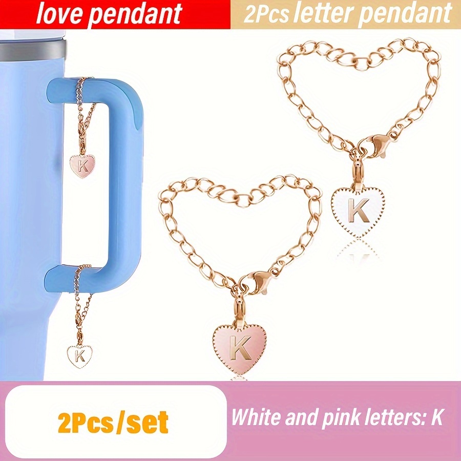 SIMPLE STANLEY CUP Pendant Heart Shaped Letter Charm Accessories