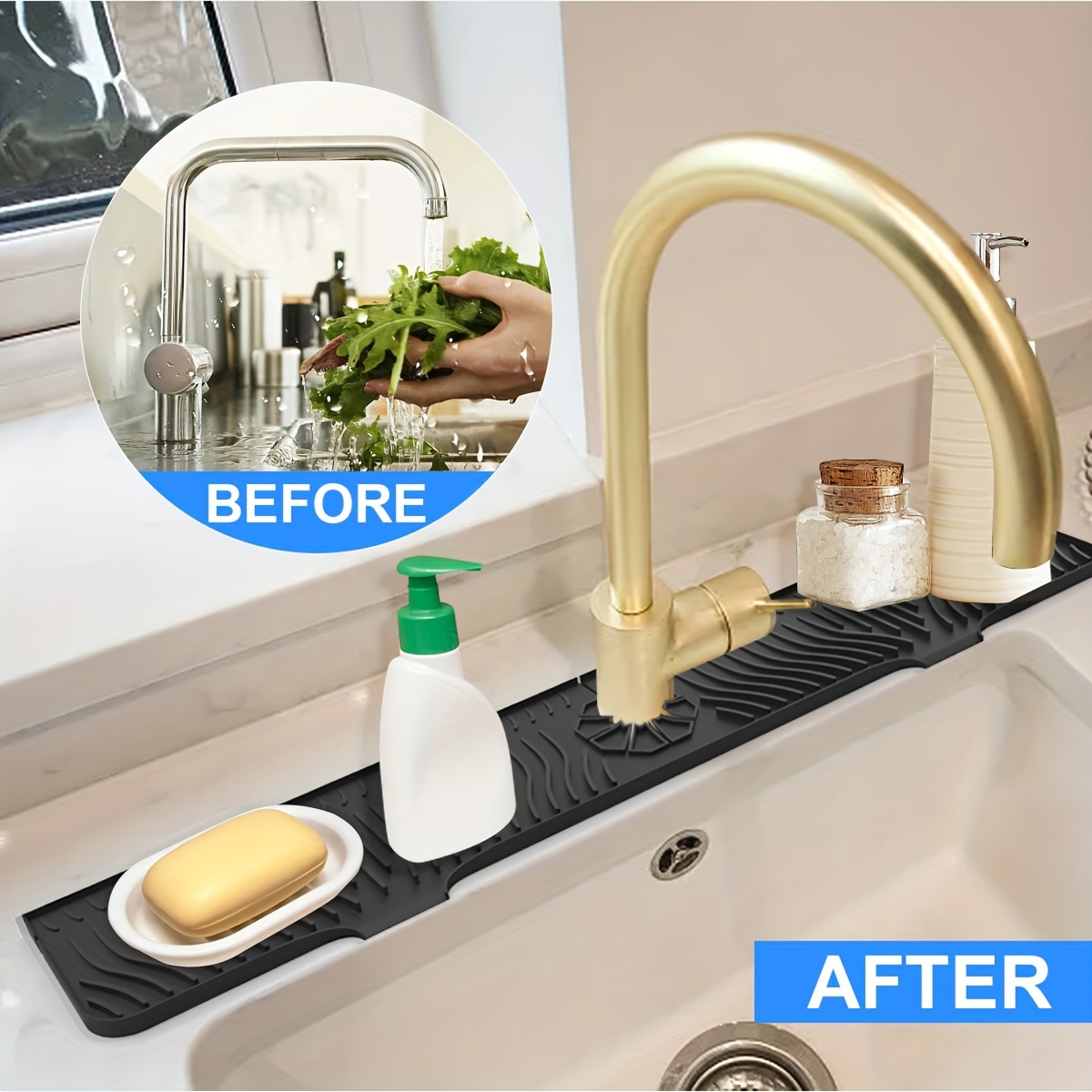 Christmas Diatomaceous Mud Faucet Suction Pad, Kitchen Countertop Faucet  Drainage Pad, Bathroom Sink Drainage Pad, Can Be Cut And Washed With Quick  Drying Pad - Temu Italy