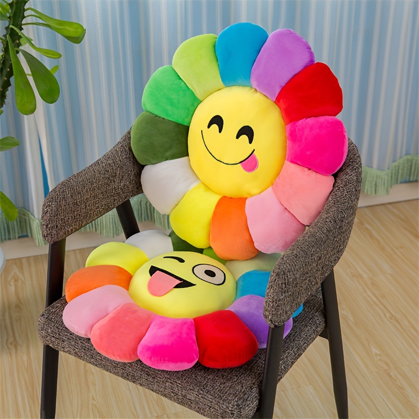 Flower Plush Throw Pillow Soft Plant Sunflower Chair Cushion