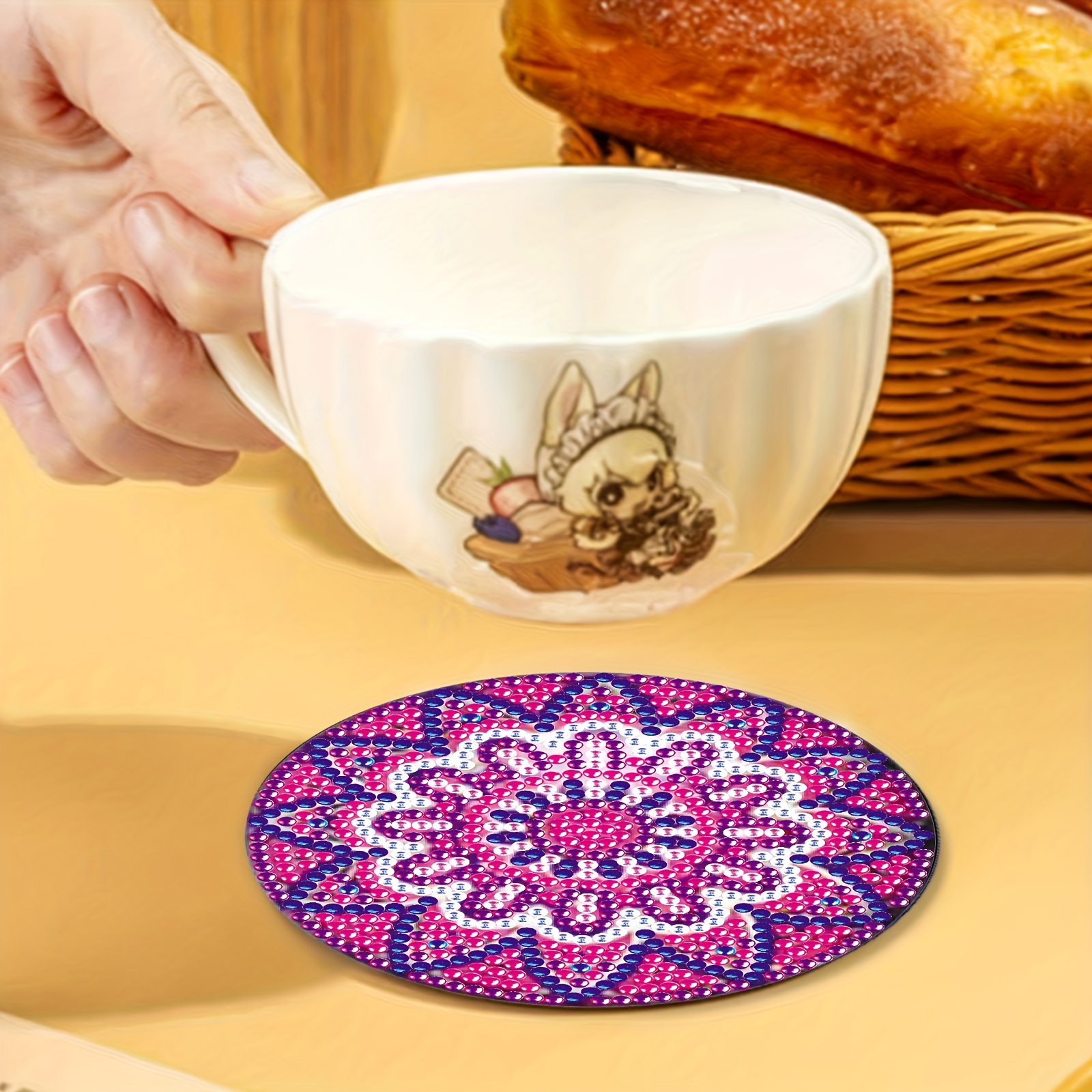 Diamond Painting Coasters With Holder Mandala Coasters Diy - Temu