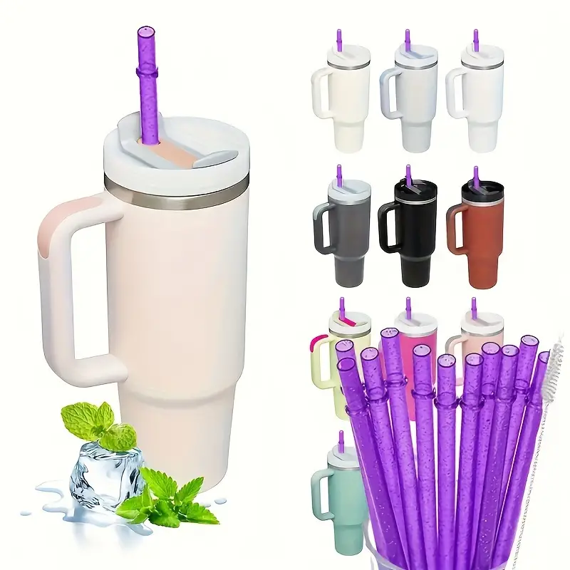 Straw, Replacement Straws For Stanley Cups, Travel Tumbler Accessories,  Long Reusable Replacement Straws W/cleaning Brush, Cup Accessories,  Thanksgiving Chrismas Party Supplies - Temu