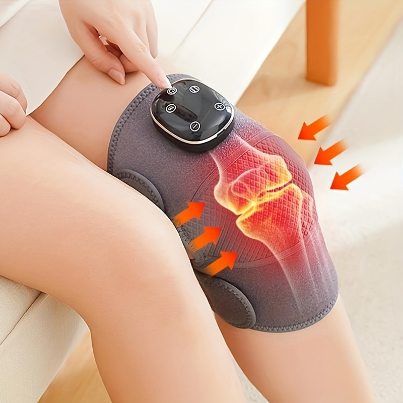 1pc Electric Heating Knee Brace Vibration Massage Physiotherapy Men & Women  Joint Warm Knee Care Heating Hot Compress Massage Device