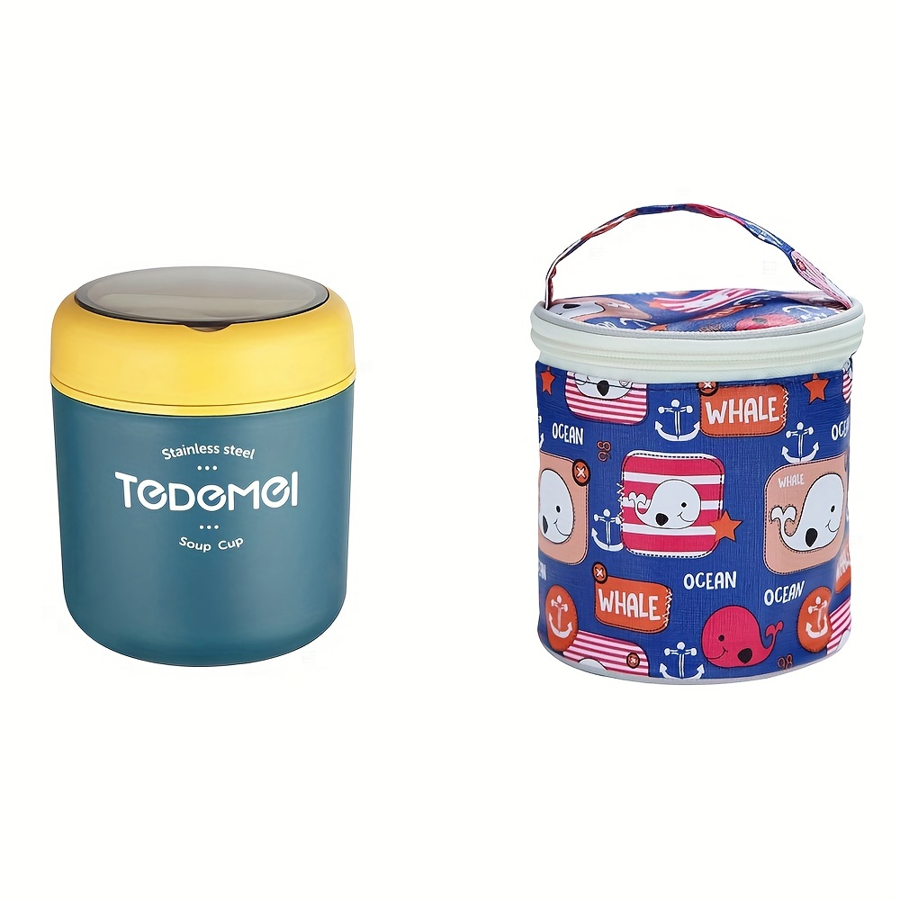 Insulated Food Jar Cylindrical Lunch Container Thermal Lunch - Temu