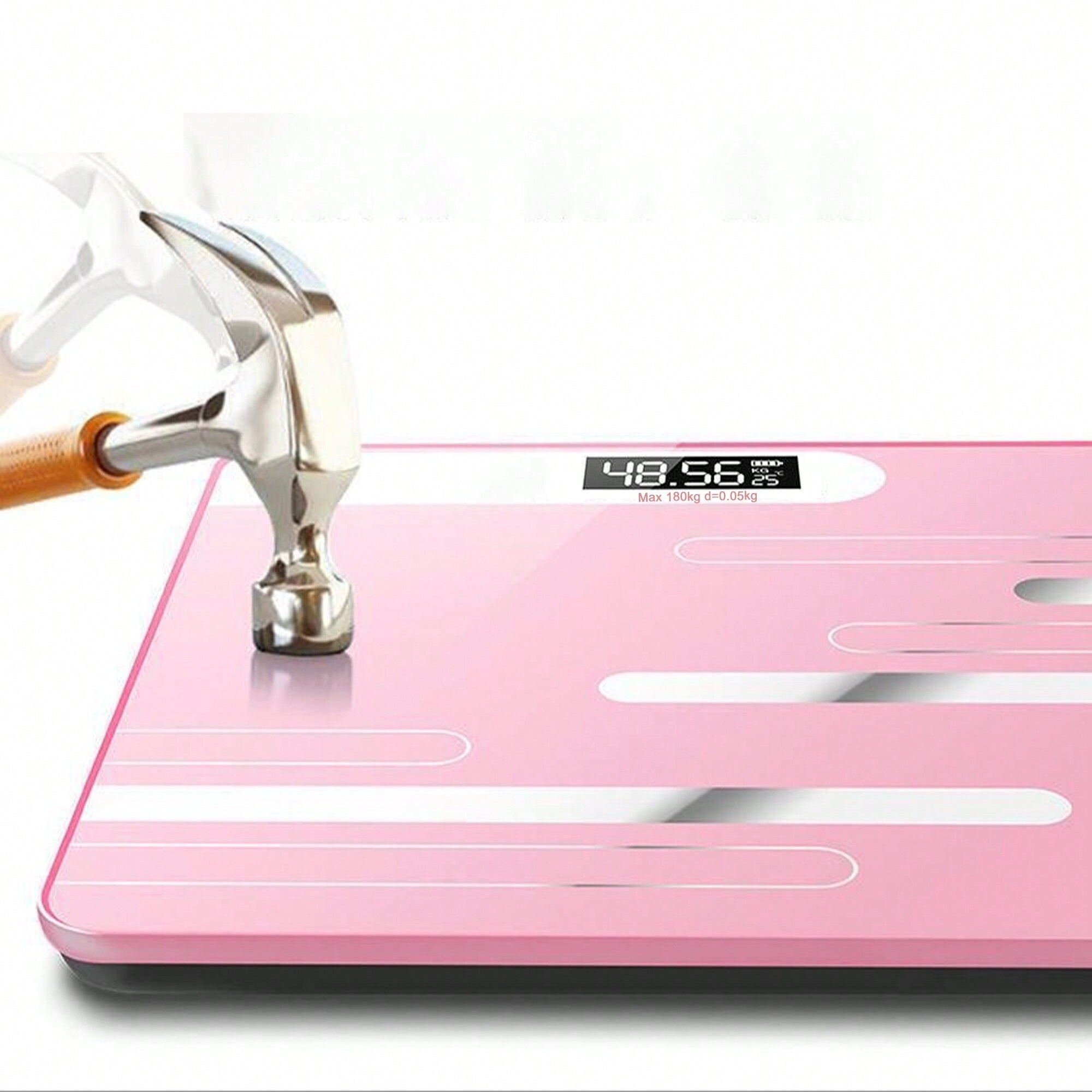 Household Precision Scale Intelligent Weight Scale Creative Weight Scale Health Scale Without Battery (Pink, Battery Style)