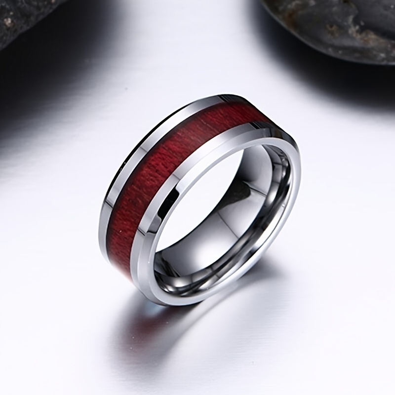 Romantic Couple Ring Engagement Jewelry Wedding Heart Ring Stainless Steel