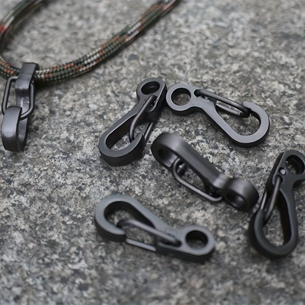 1/2/5pcs Aluminum Alloy Multi Tool Outdoor Hook Fishing Acessories Camping  Lock Buckle Fishing Small Carabiner Climbing Snap Clip Keychain Clips BLACK