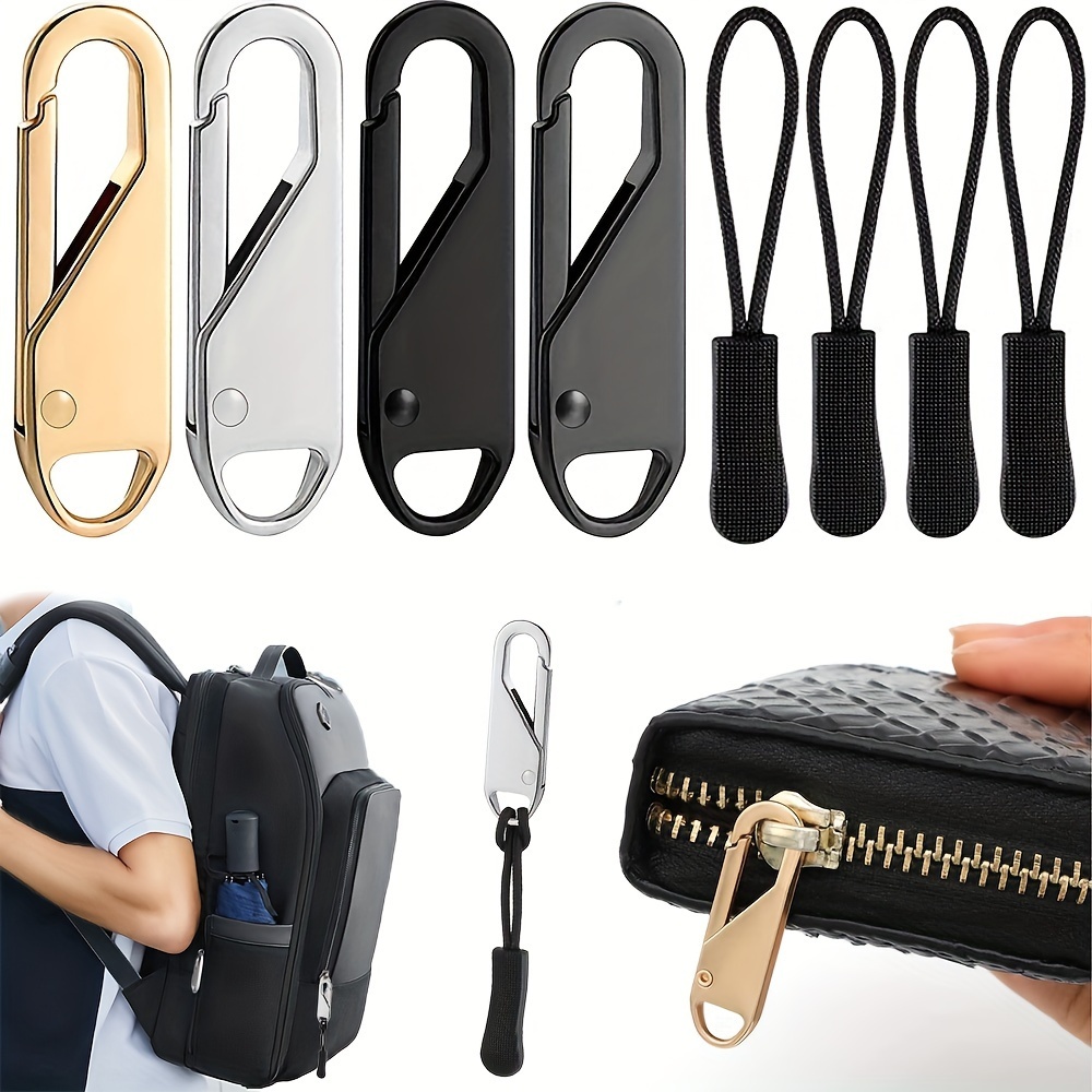 10pcs, Zipper Pull Buckle Detachable Luggage School Bag Coat Clothes  Universal Alloy Rubber Jeans Zipper Replacement