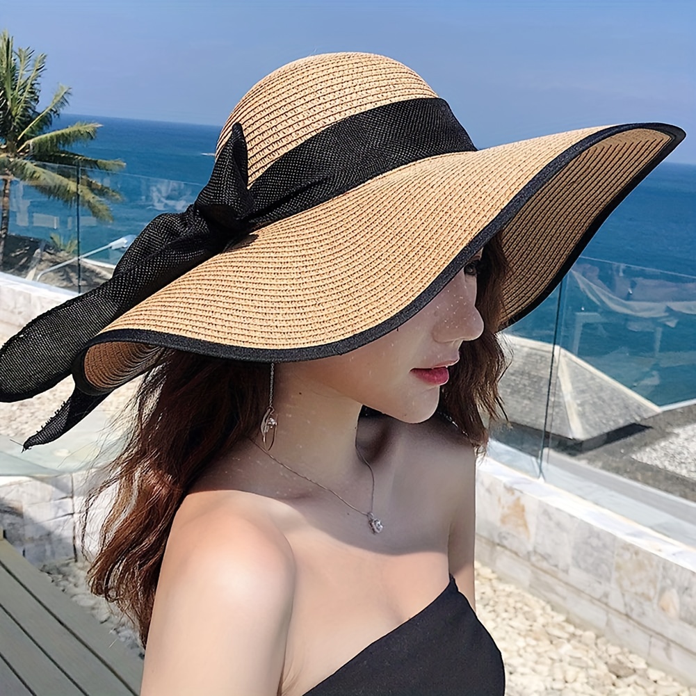 Women's Folable Floppy Hat,wide Brim Sun Protection Straw Hat