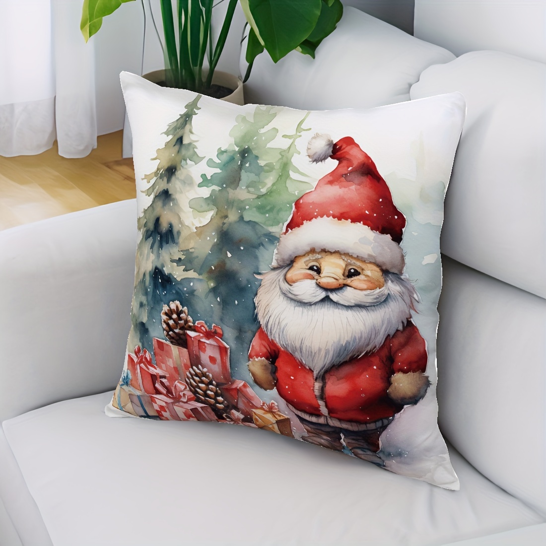 Christmas Santa Claus Throw Pillow Covers, Printed Throw Pillowcase, Throw  Pillow Covers Decor, Home Decor, Room Decor, Bedroom Decor, Living Room  Decor, Car Decor, Sofa Decor - Temu
