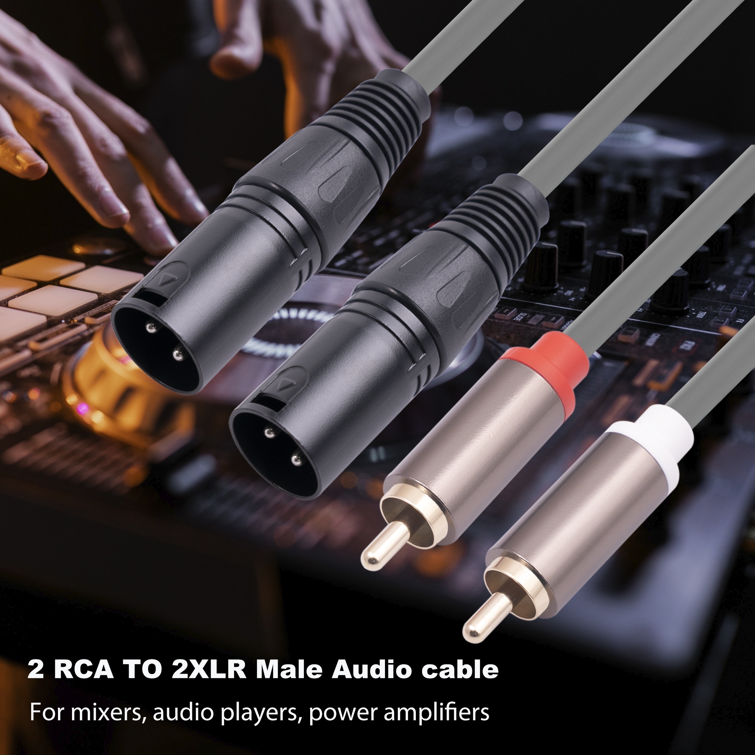 Rca To Xlr Cable 2 Rca Male To 2 Xlr Male Hifi Audio Cable - Temu