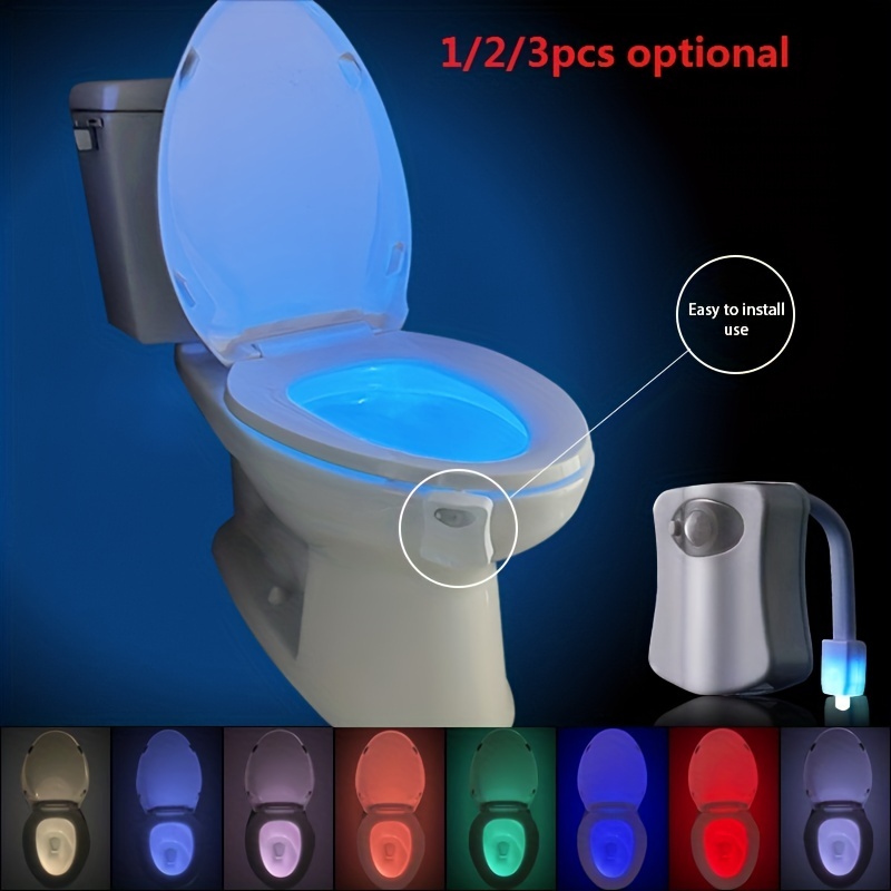 Toilet Night Light, Smart Pir Motion Sensor Activated 7colors Changing  Toilet Lamp, Led Bathroom Ip65 Waterproof Backlight For Toilet Bowl  Washroom Night Lamp Cool Fun Bathroom Atmosphere Lighting Unique & Funny  Gift (