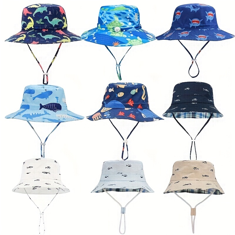  Beach Kids Sun Hat Protection Wide Brim Summer Bucket Hats Cute Fishing  Hats for Girls Boys : Sports & Outdoors