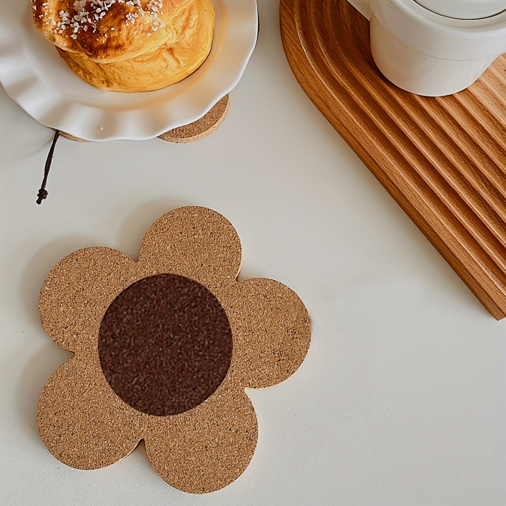 1Pcs Round Natural Cork Plain Coaster Coffee Tea Cup Mat Pad Heat Insulation