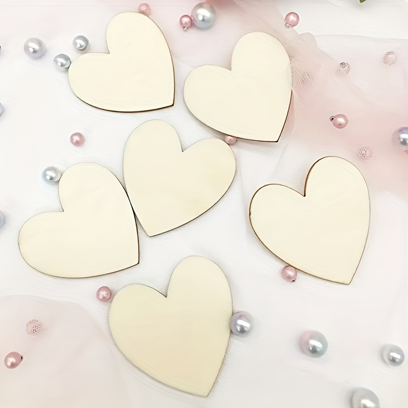 100 PCS Small Wooden Hearts for Crafts - 3'' Wooden Tags for Crafts, Heart  Shaped Wooden Ornaments - Plain Wooden Hearts for Birthday and Decorations