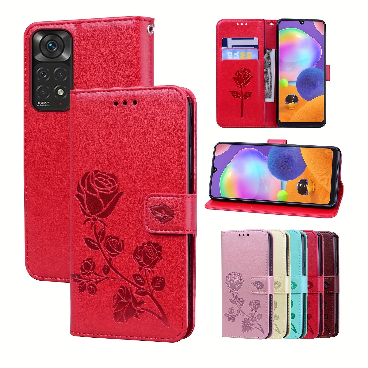  Luxury Retro Magnetic flip Cover Compatible with Xiaomi 12S  Ultra 12 S Ultra Leather case Shockproof Mobile Phone Shell Holder Wallet  Clip Covers (Red,Xiaomi 12S Ultra) : Cell Phones & Accessories