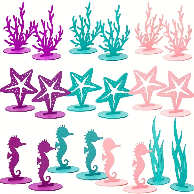 2pcs Mermaid Birthday Decorations Felt Table Centerpiece Under The Sea  Party Decorations Supplies For Ocean Theme Little Mermaid Birthday Party, Check Out Today's Deals Now