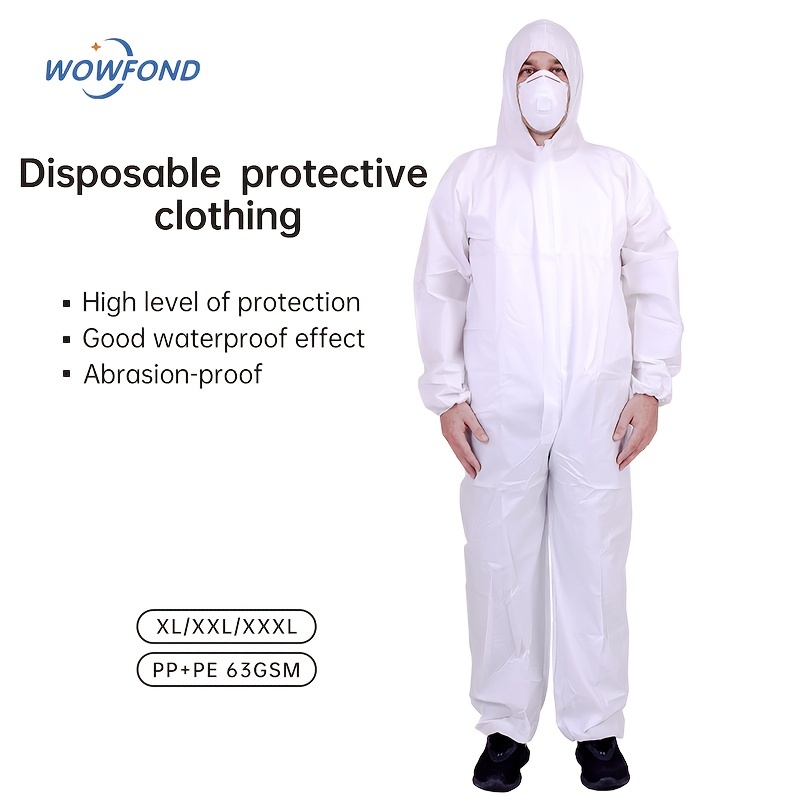 Disposable Protective Coverall Hazmat Suit, Heavy Duty Painters Covera