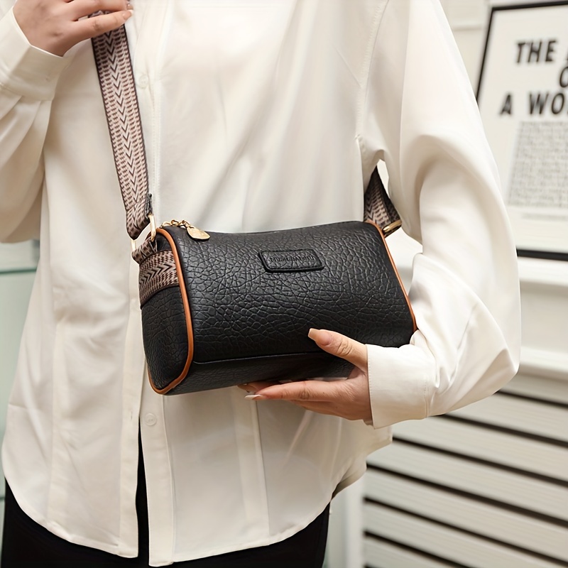 Small Shoulder Bags For Women Wide Strap Crossbody Bag PU Leather