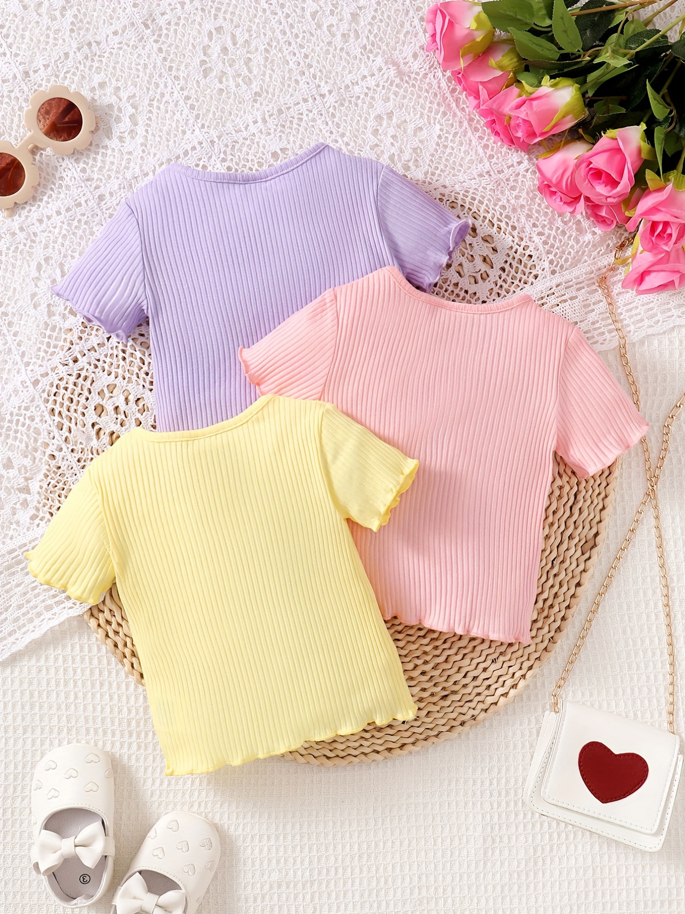 Girls ribbed hot sale shirt