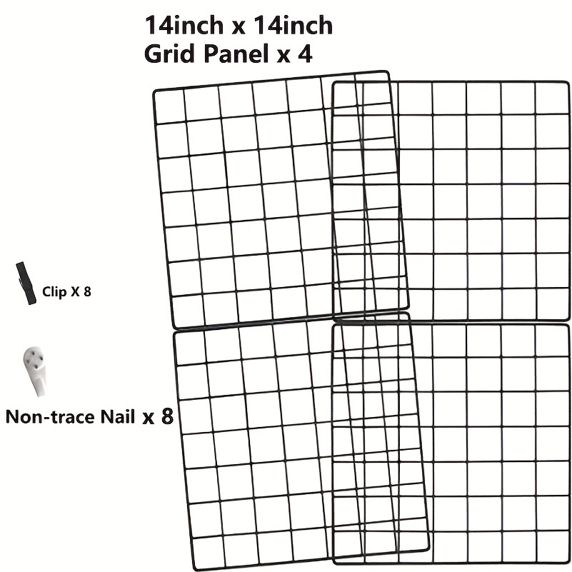 5pcs Decorative Wall Grid Wire Wall Grid Panel Picture Display