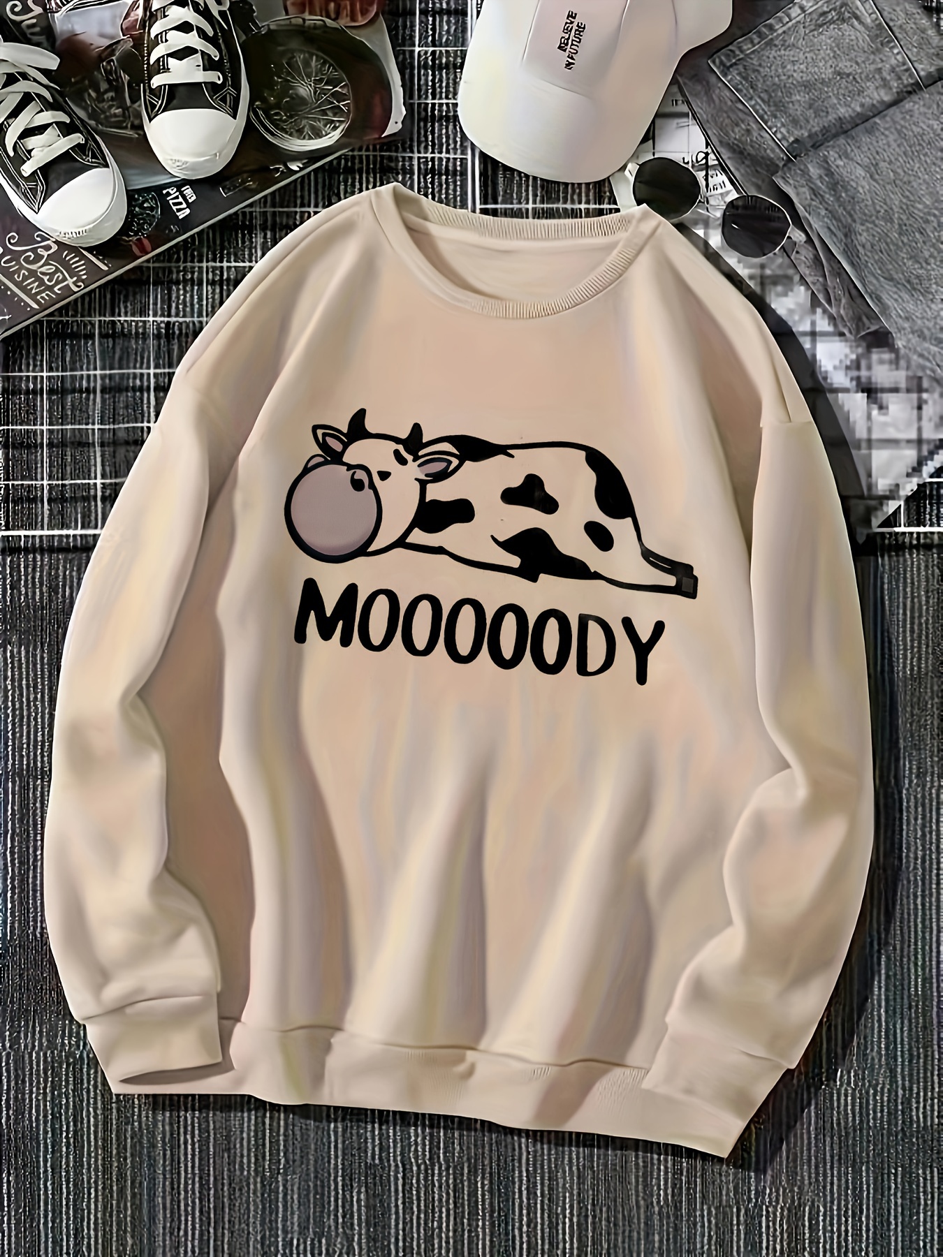 Cow moody online sweatshirt