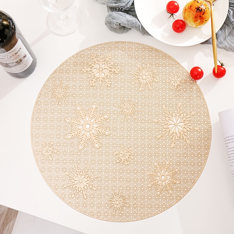 Pvc Placemats Hollow Snowflake Pvc Dining Table Mat Washable - Temu