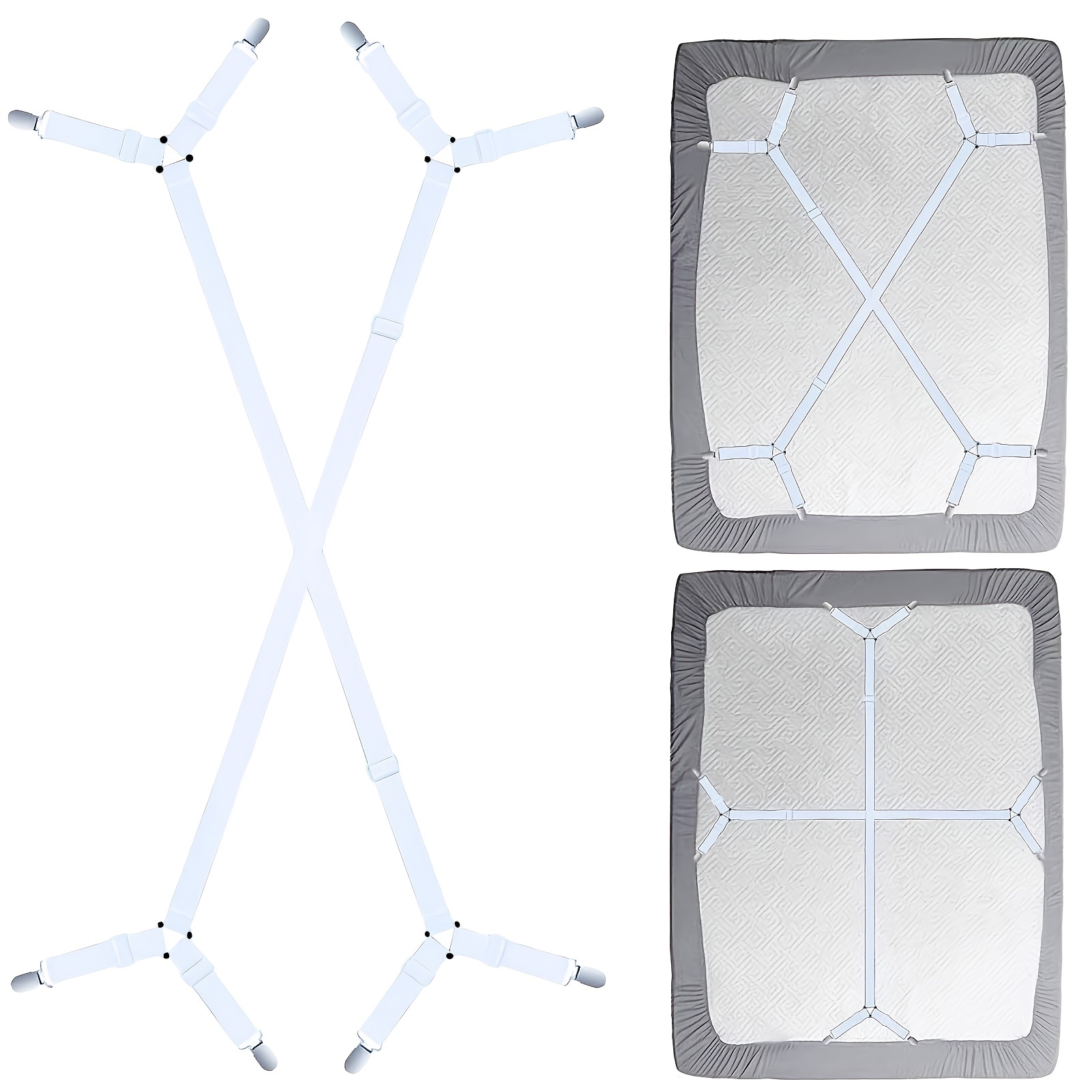 Extended Bed Sheet Holder Straps Adjustable Crisscross Sheet - Temu
