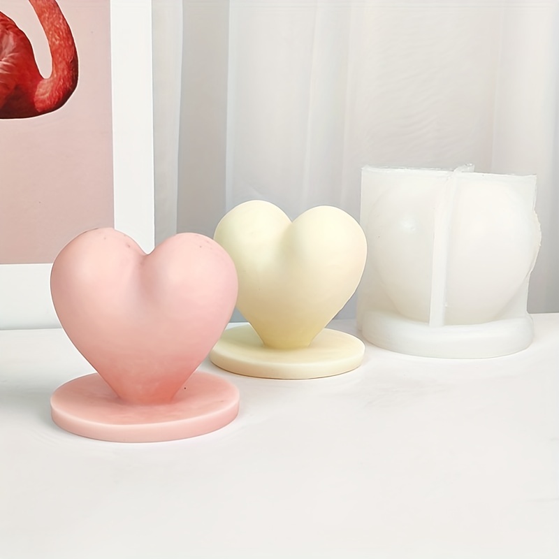  Cestony Valentine's Day 3D Love Shape Candle Silicone Molds for  Making Candle Resin Pillar Aromatherapy Candles Wax Soap Flower Specimen  Clay Craft