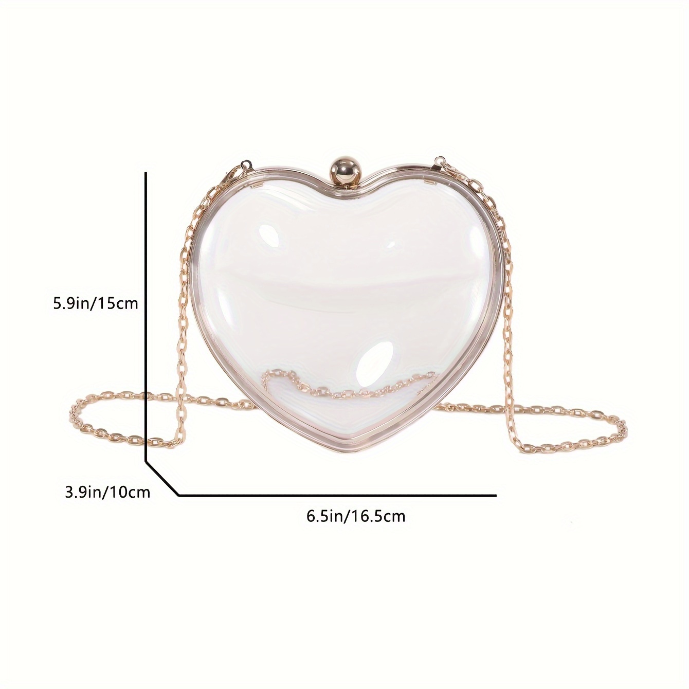 trendy transparent heart shape mini crossbody bag lipstick bag chain shoulder bag suitable for party dating best valentines day gift for girlfriend details 6