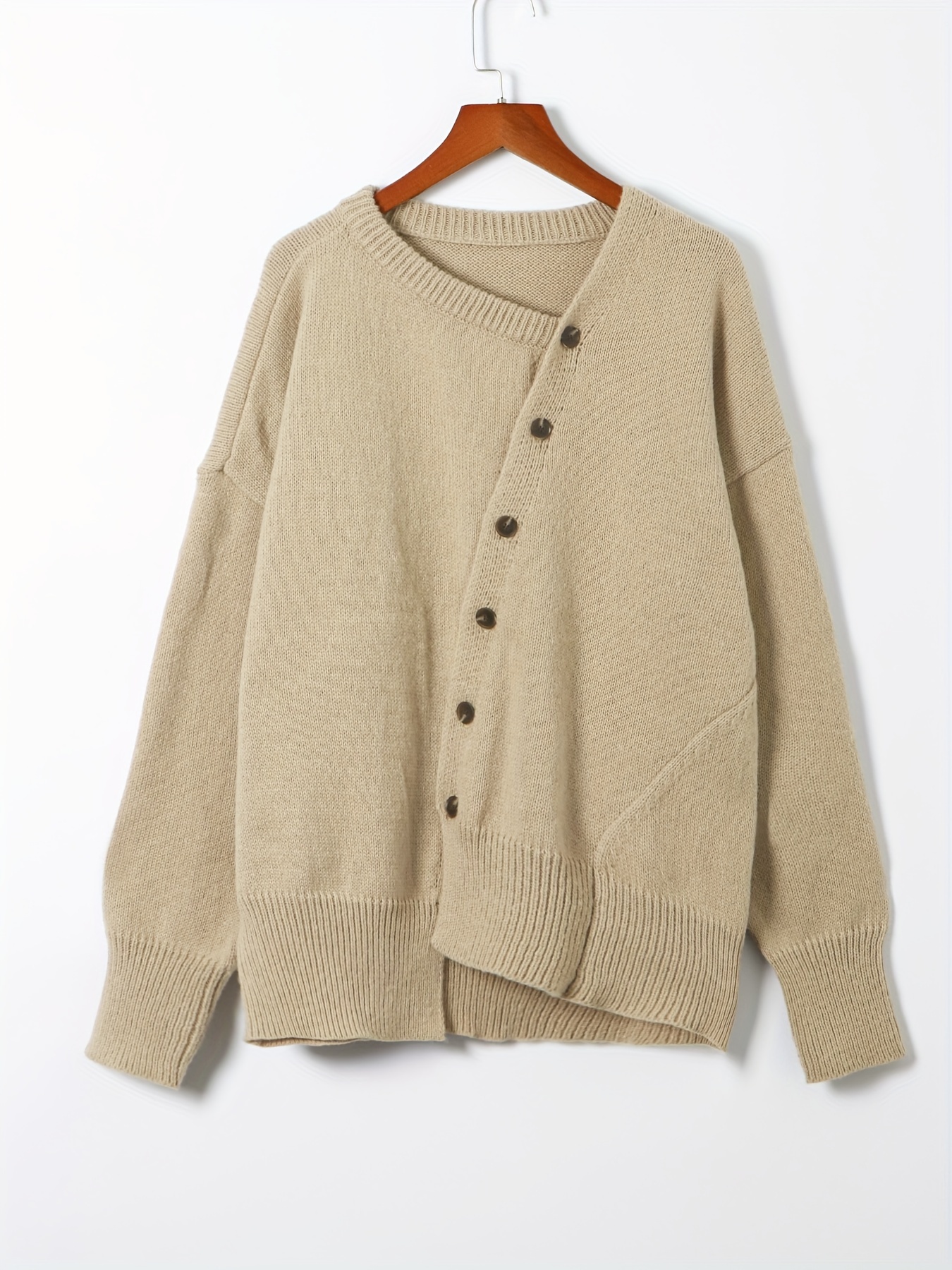 Fashion irregular knitwear deals slanting buckle cardigan