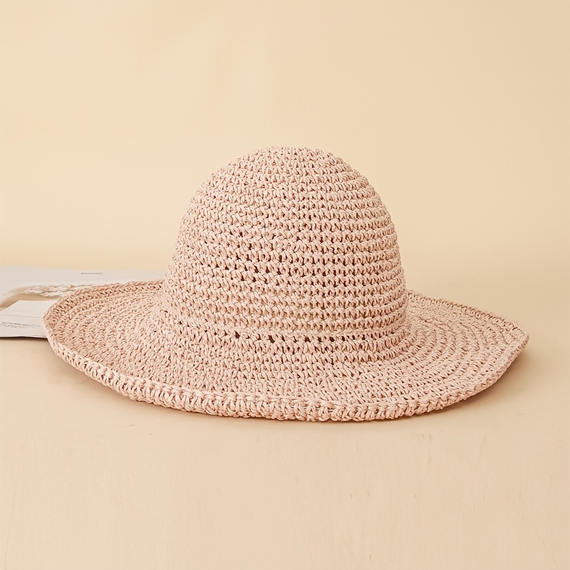 Women's Crochet Big Brim Straw Hat Beach Sun Hat
